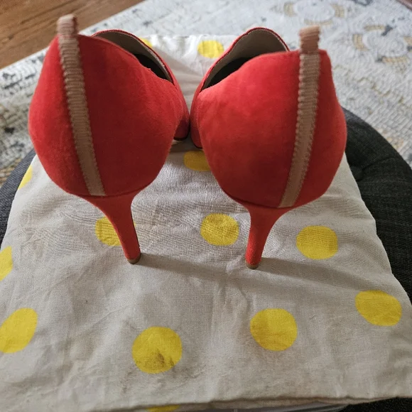 Boden Millie Court Red Suede Heels 37/6 - Picture 4 of 5